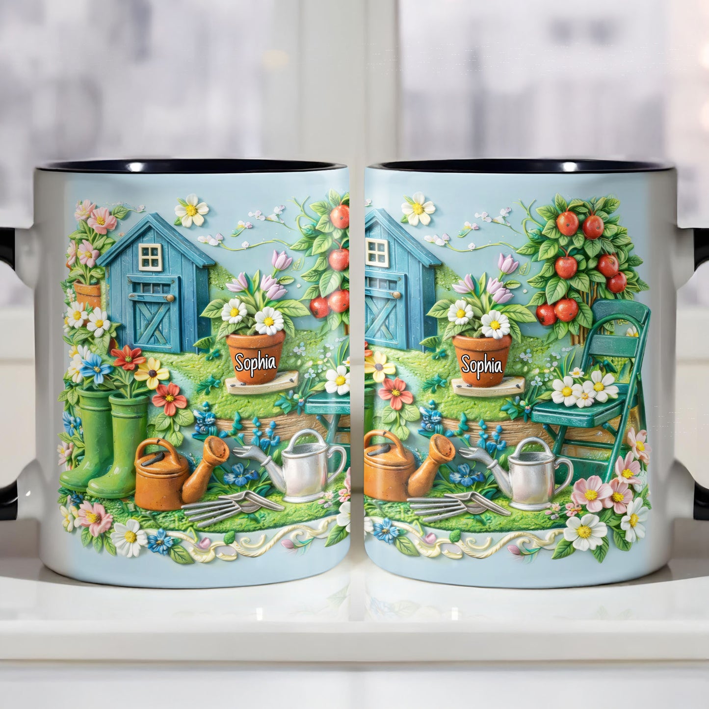 Charm Of A Cozy Garden Retreat With Flowers And Gardening Tools