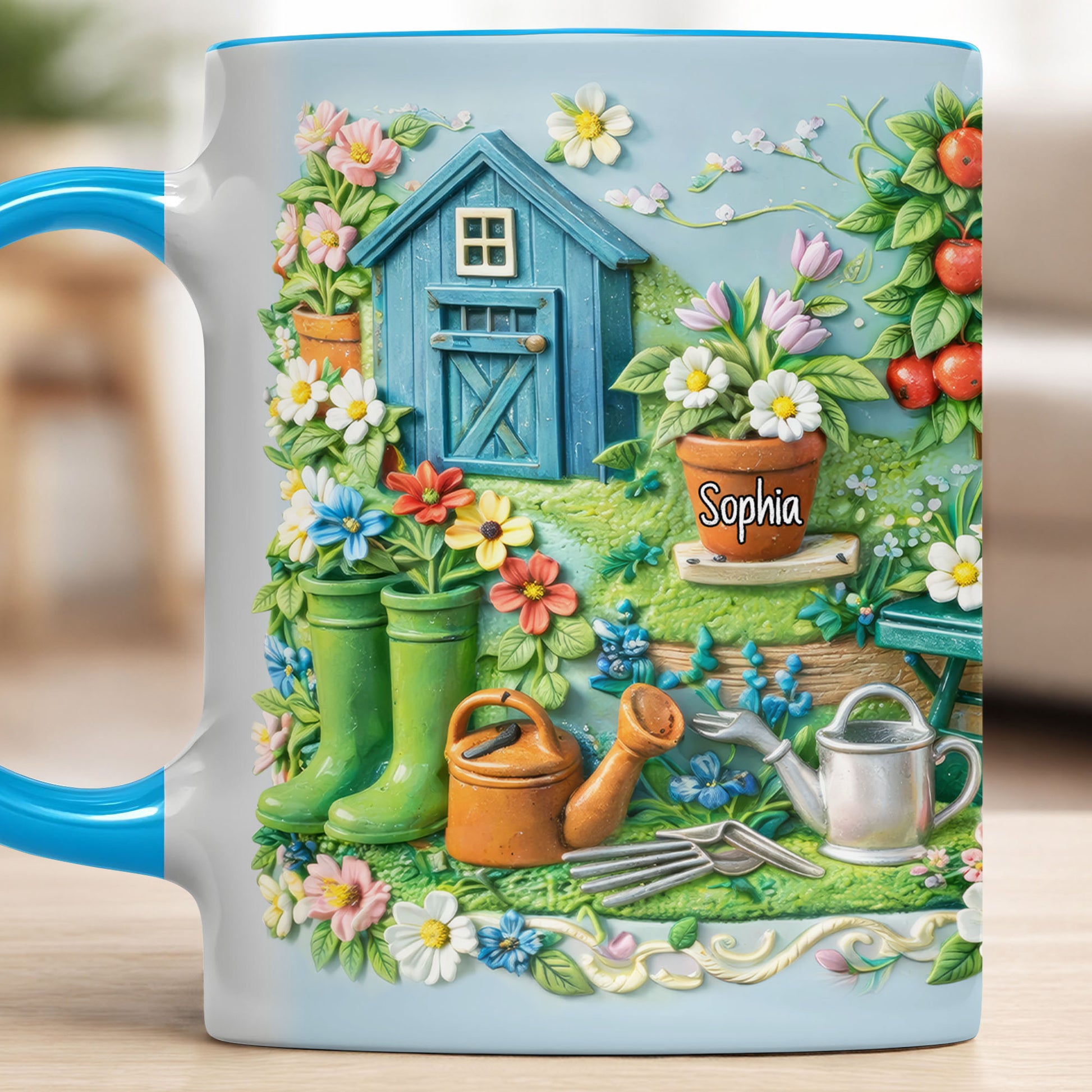 Charm Of A Cozy Garden Retreat With Flowers And Gardening Tools