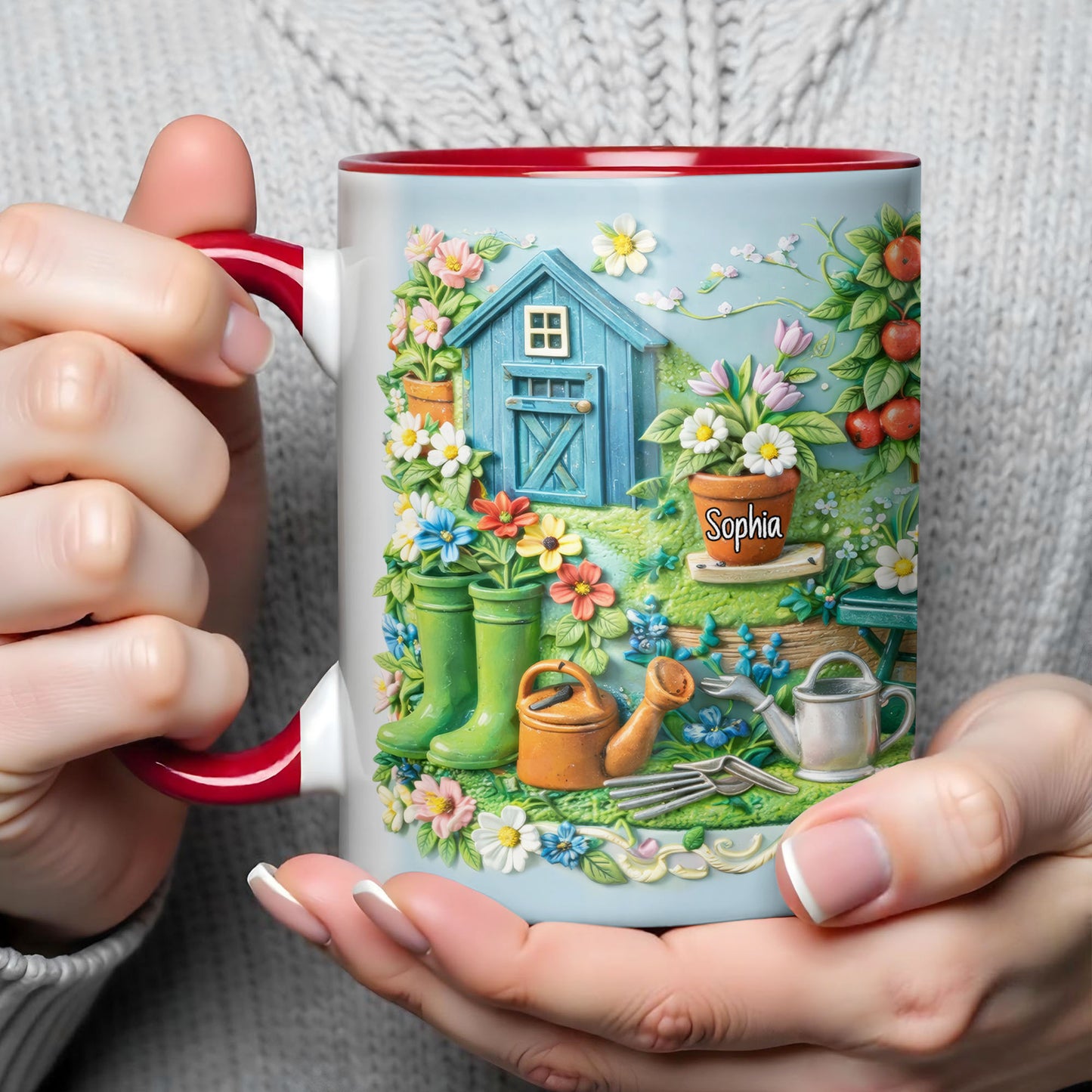 Charm Of A Cozy Garden Retreat With Flowers And Gardening Tools