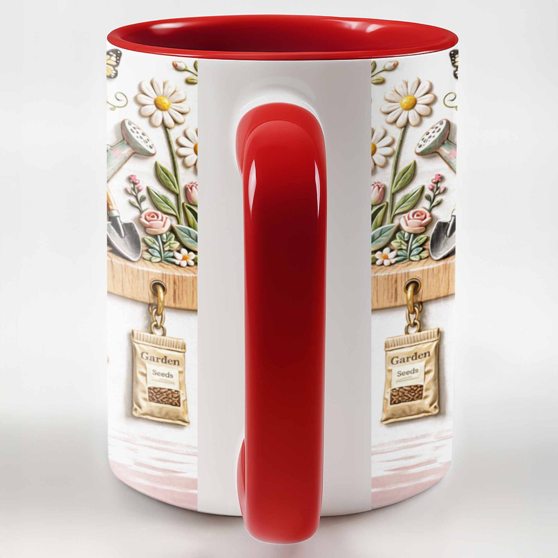 Personalized Mug With Watering Can And Flowers