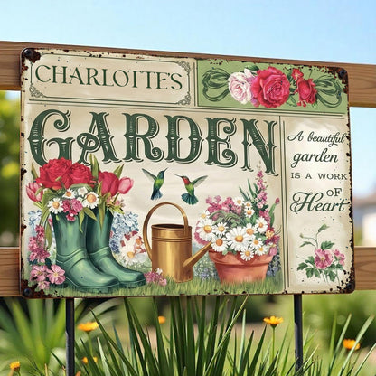 A Beautiful Garden Is A Work Of Heart, Lush Flowers And Hummingbird