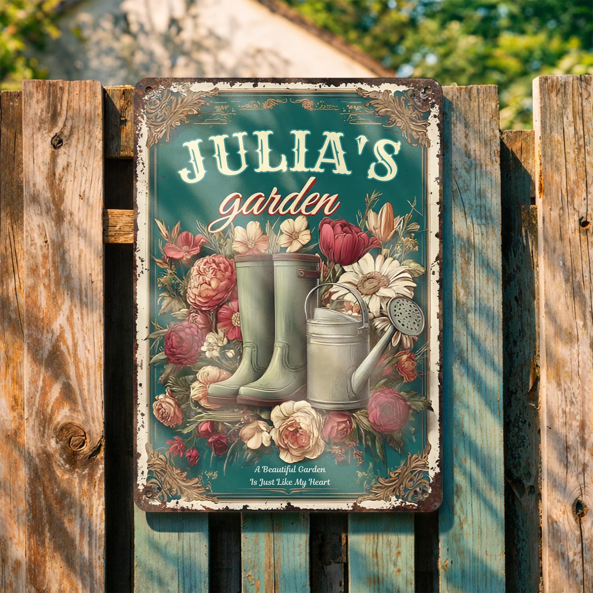 A Beautiful Garden Is Just Like My Heart, Garden Boots, Watering Can, Flowers