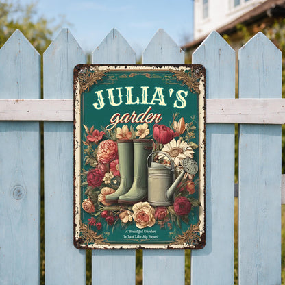 A Beautiful Garden Is Just Like My Heart, Garden Boots, Watering Can, Flowers