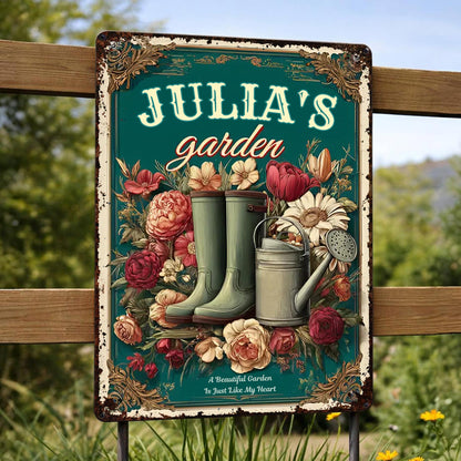 A Beautiful Garden Is Just Like My Heart, Garden Boots, Watering Can, Flowers