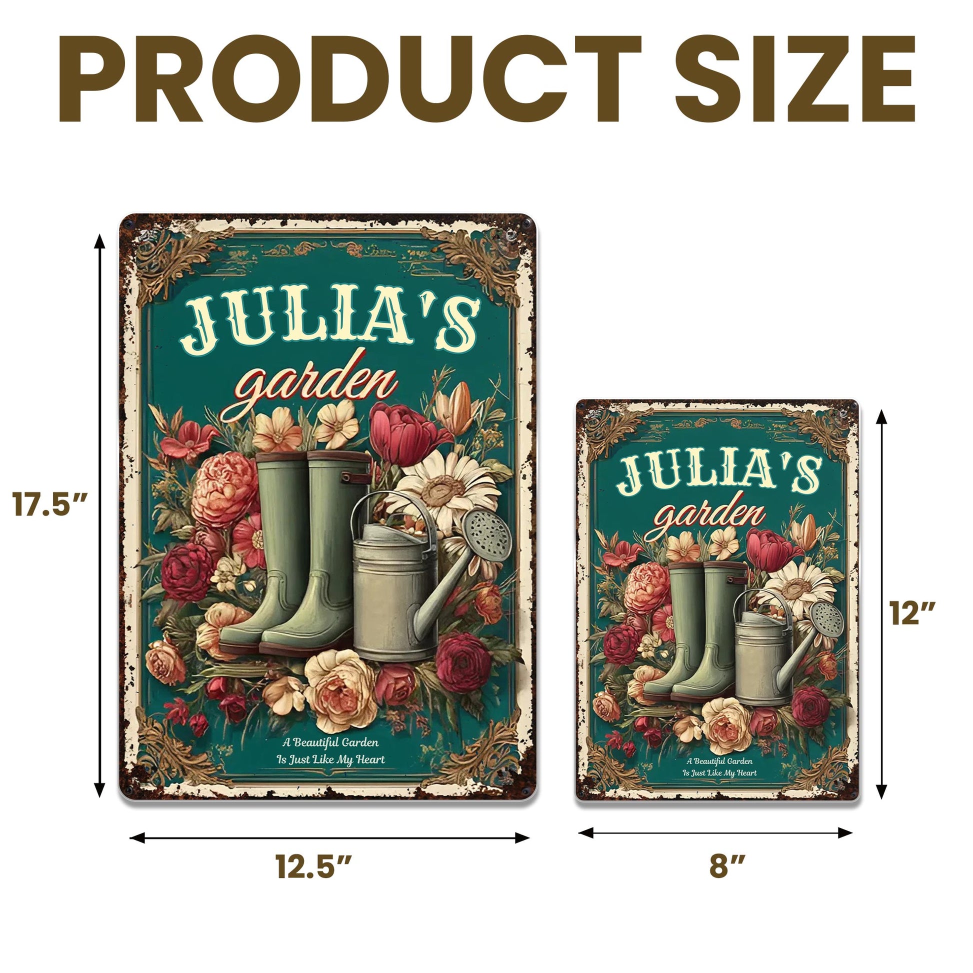 A Beautiful Garden Is Just Like My Heart, Garden Boots, Watering Can, Flowers