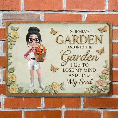 Into The Garden I Go, Butterflies and Flowers Sign