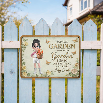 Into The Garden I Go, Butterflies and Flowers Sign