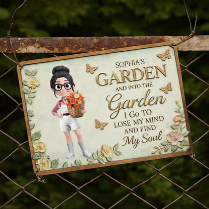 Into The Garden I Go, Butterflies and Flowers Sign