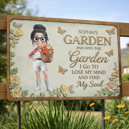 Into The Garden I Go, Butterflies and Flowers Sign