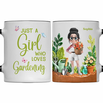 Just A Girl Who Loves Gardening With Colorful Butterflies