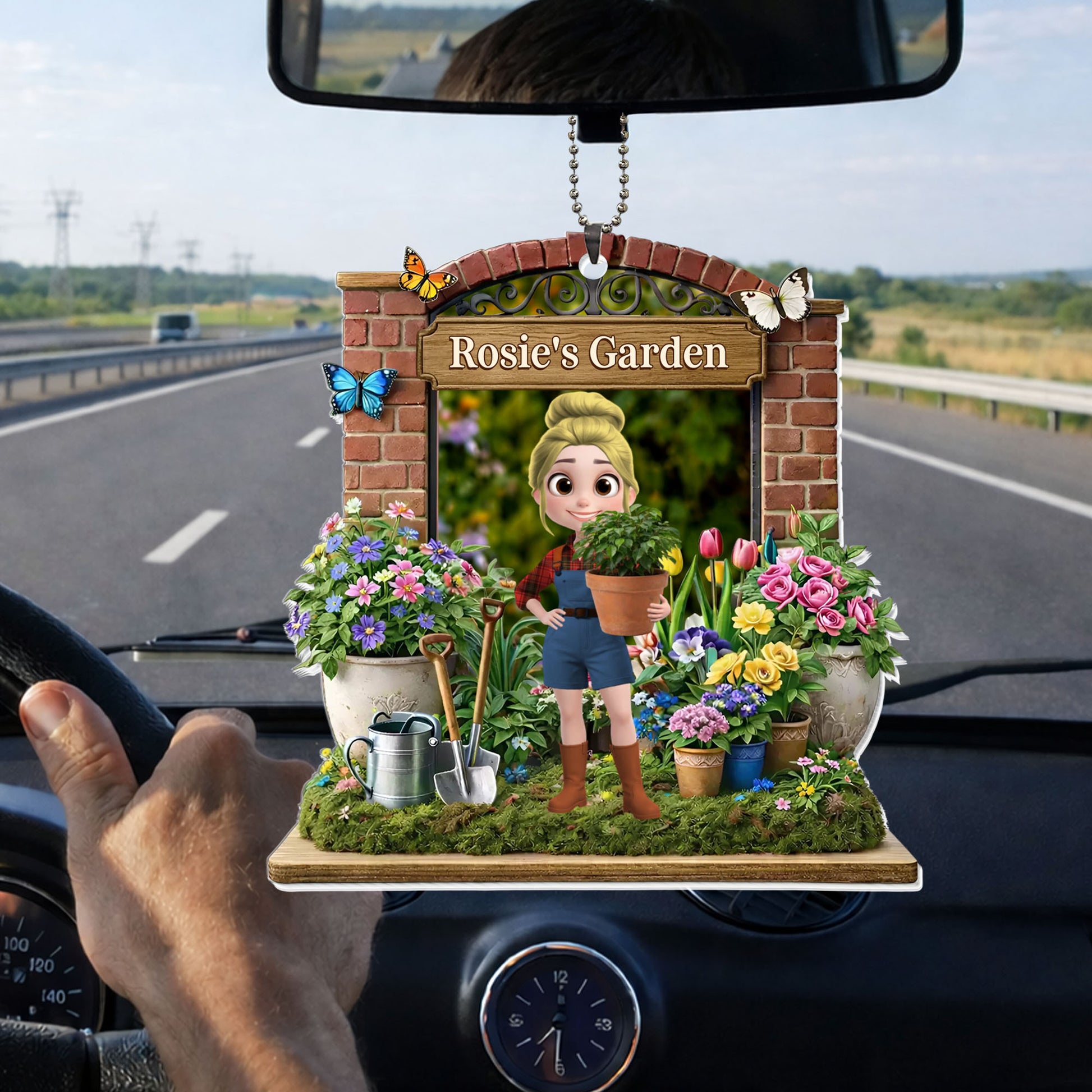 My Garden With Girl Flowers And Butterflies