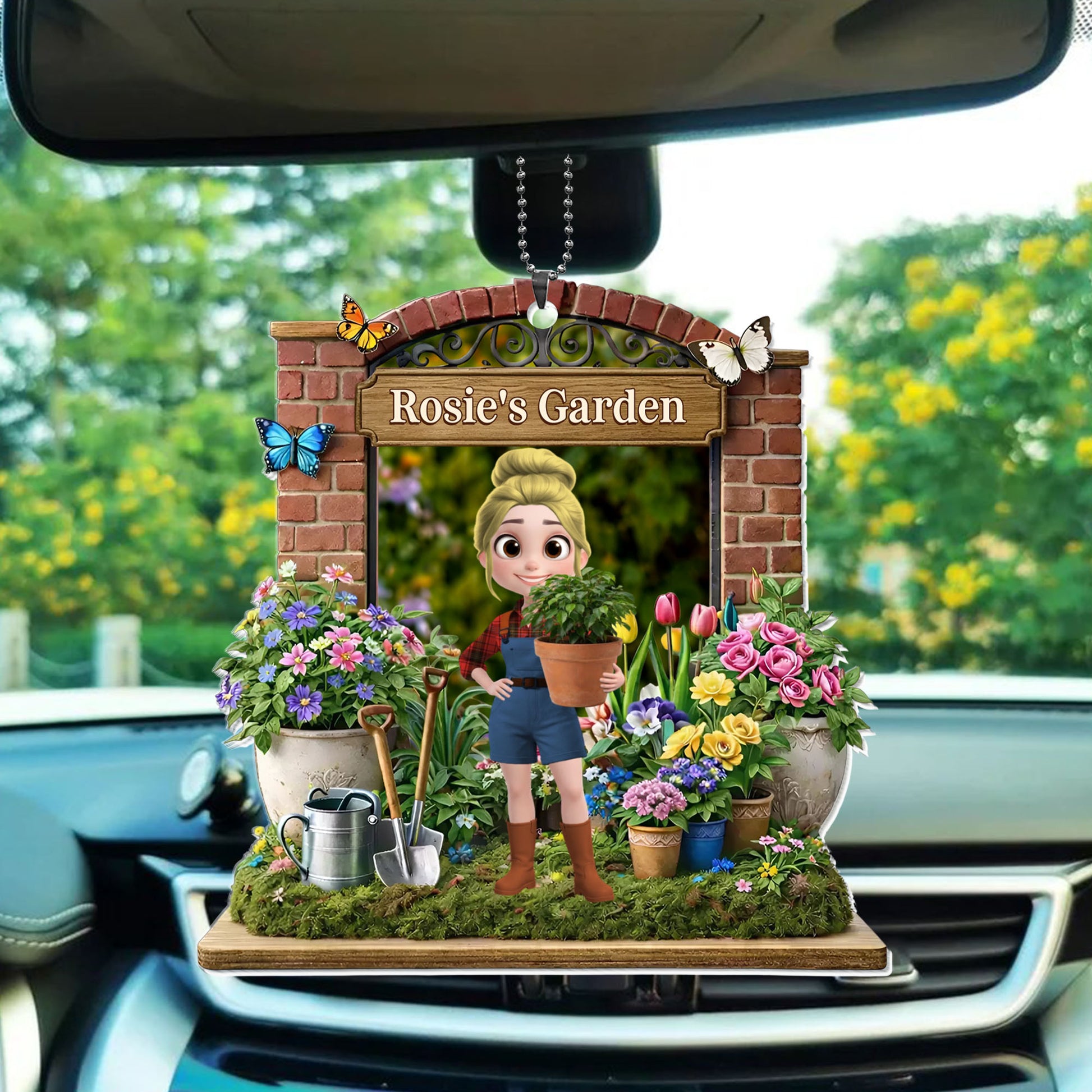 My Garden With Girl Flowers And Butterflies