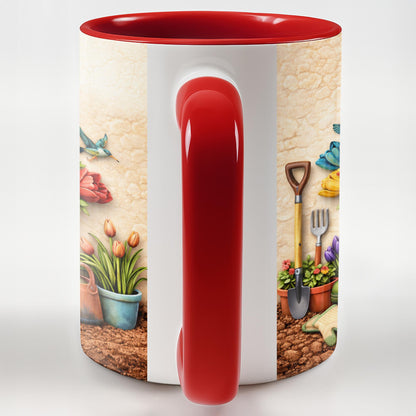 Where Flowers Bloom Garden Boots And Vibrant Floral Design - Personalized Custom Accent Mug - GAR033_AMUG