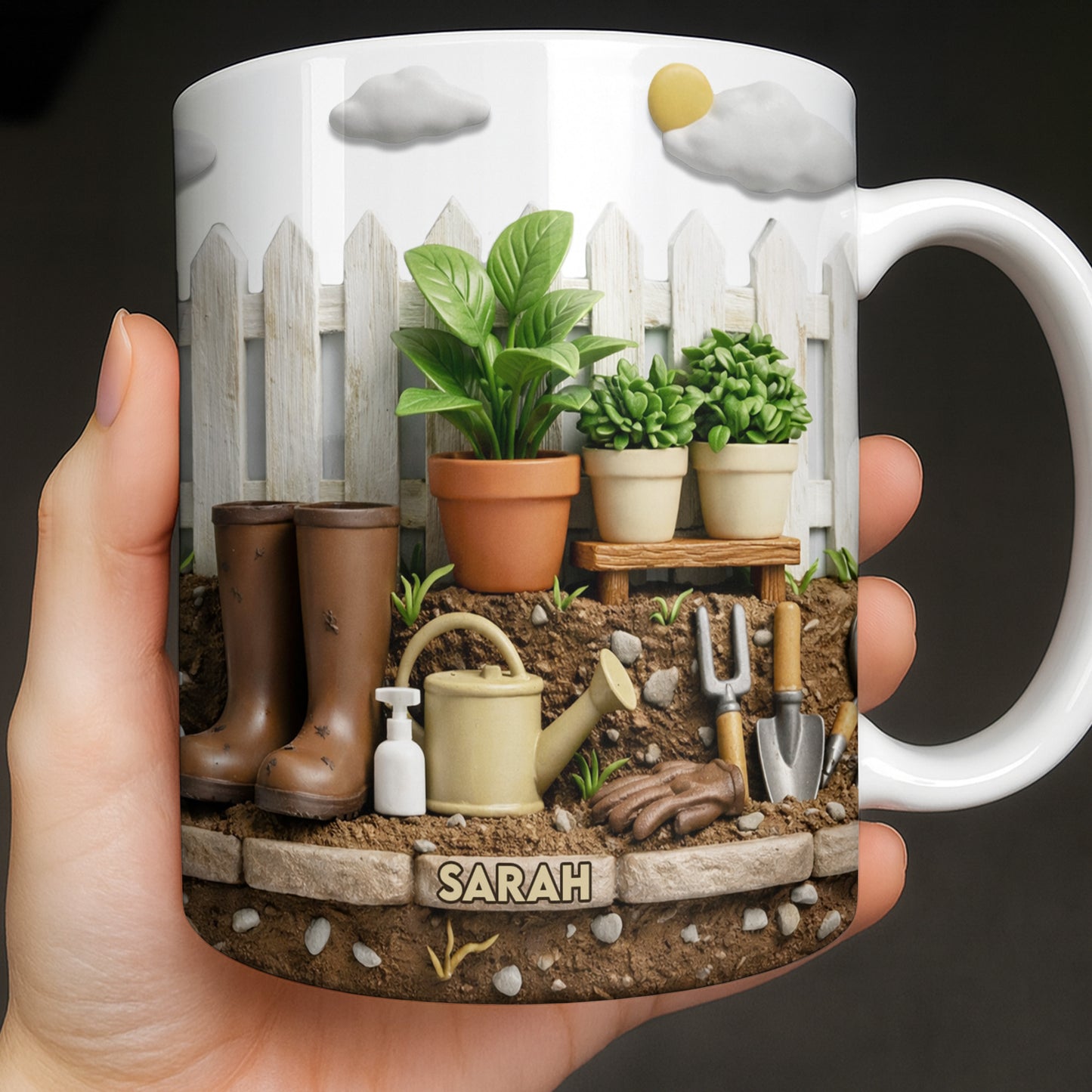 Personalize With Your Name, Plants And Gardening Tools