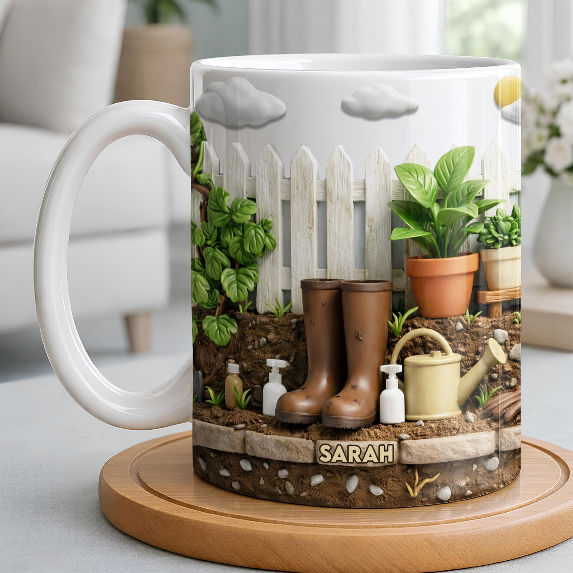 Personalize With Your Name, Plants And Gardening Tools