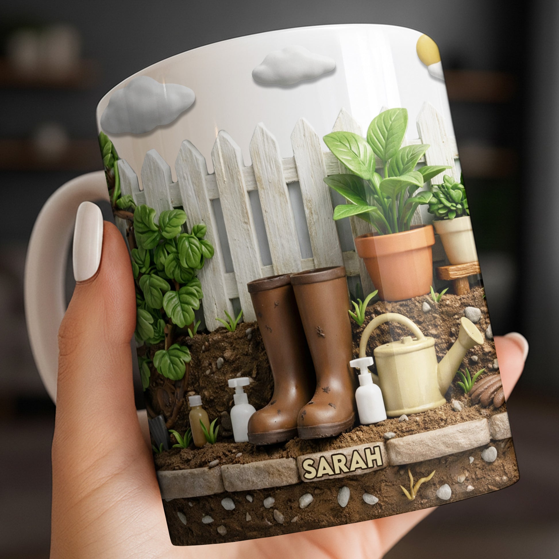 Personalize With Your Name, Plants And Gardening Tools