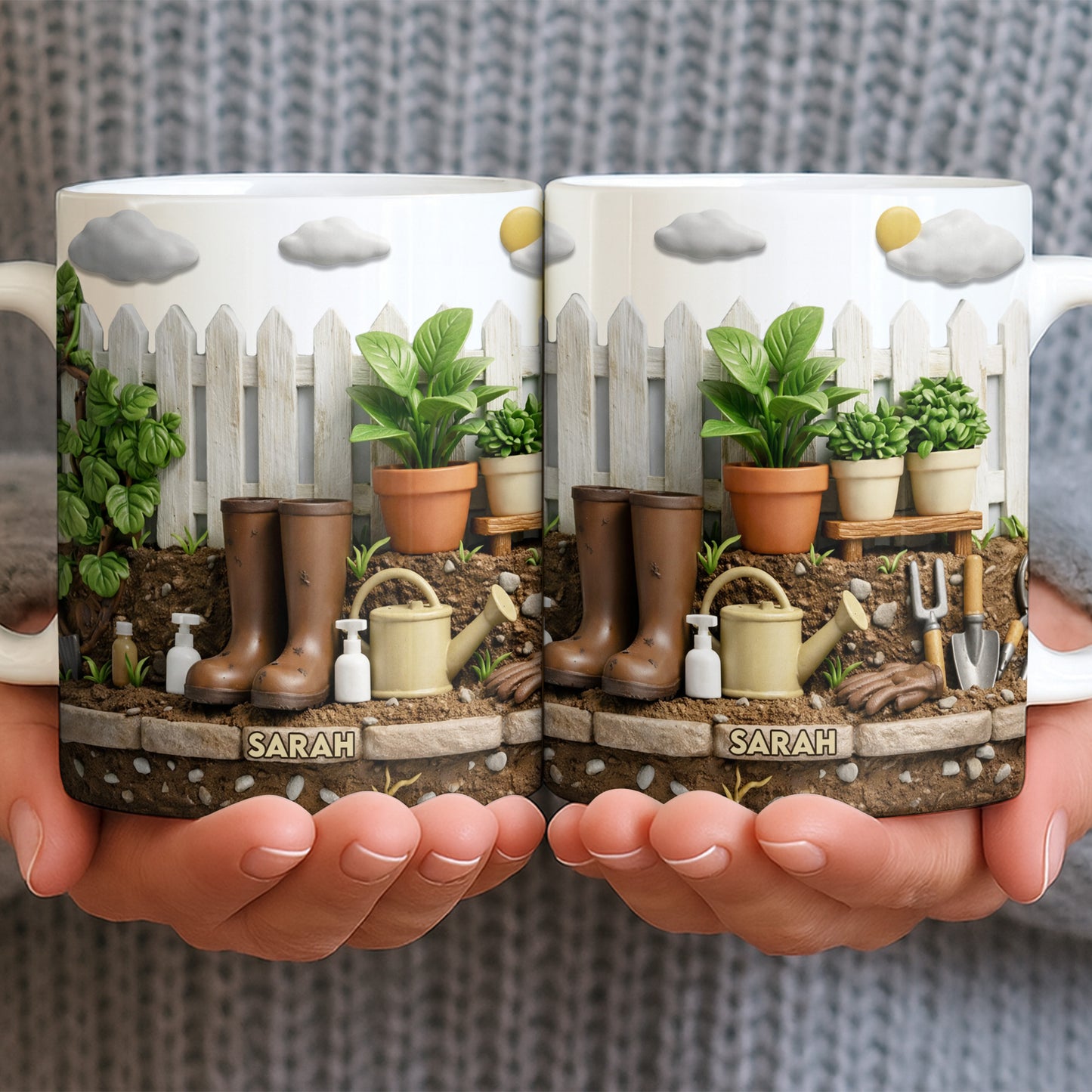 Personalize With Your Name, Plants And Gardening Tools