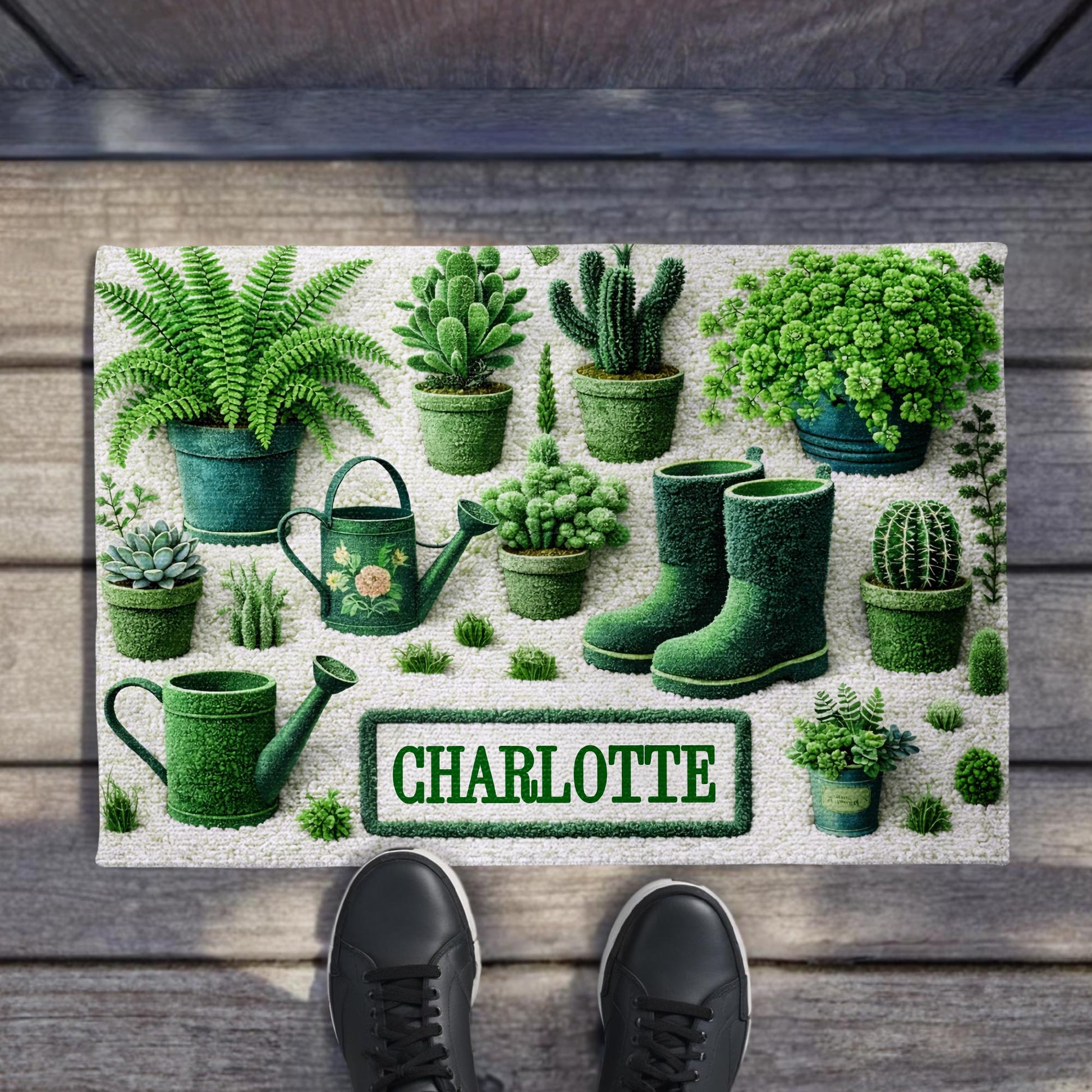 A Garden Is Where The Soul Finds Its Roots With Potted Cactus And Garden Boots