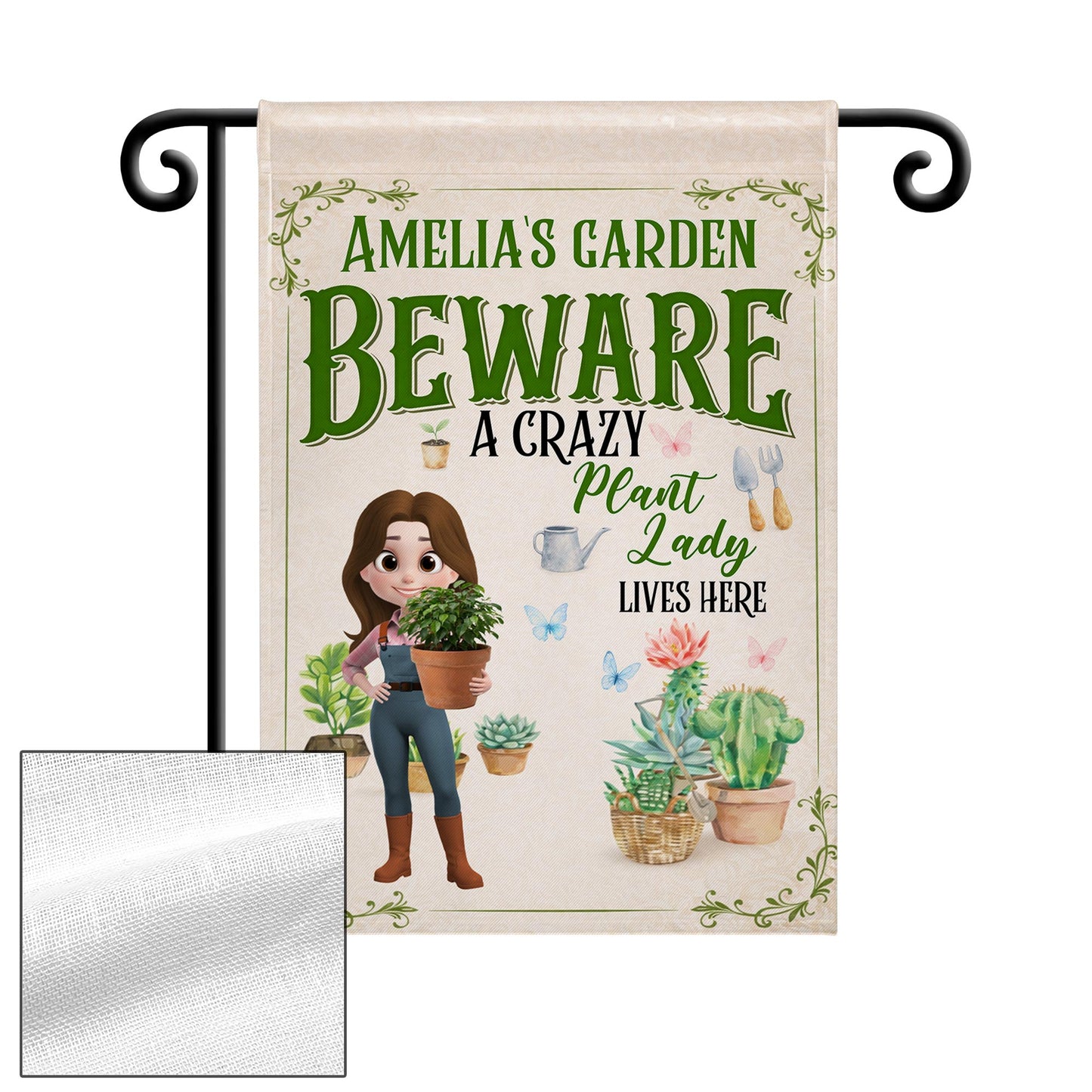 Beware A Crazy Plant Lady Lives Here, Garden Lover Flag