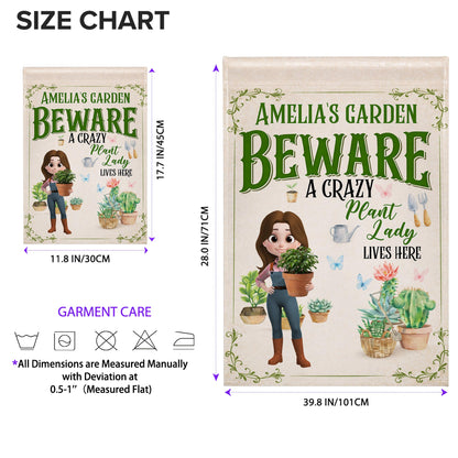 Beware A Crazy Plant Lady Lives Here, Garden Lover Flag
