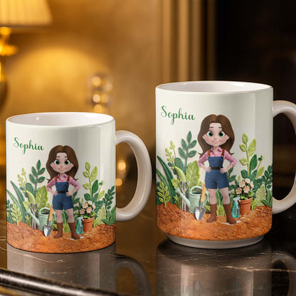 Growing Together With Love And Care Gardening Girl And Plants