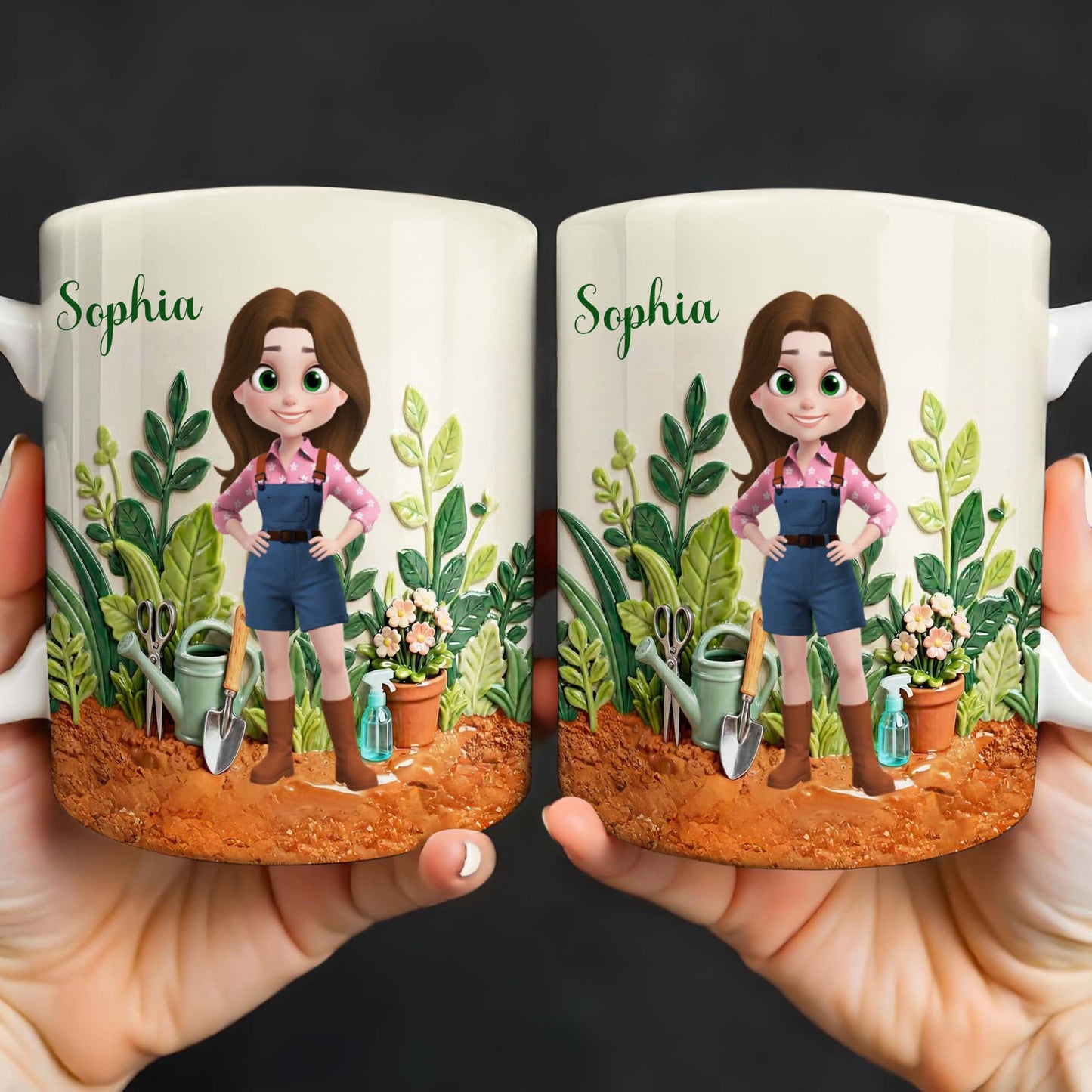 Growing Together With Love And Care Gardening Girl And Plants
