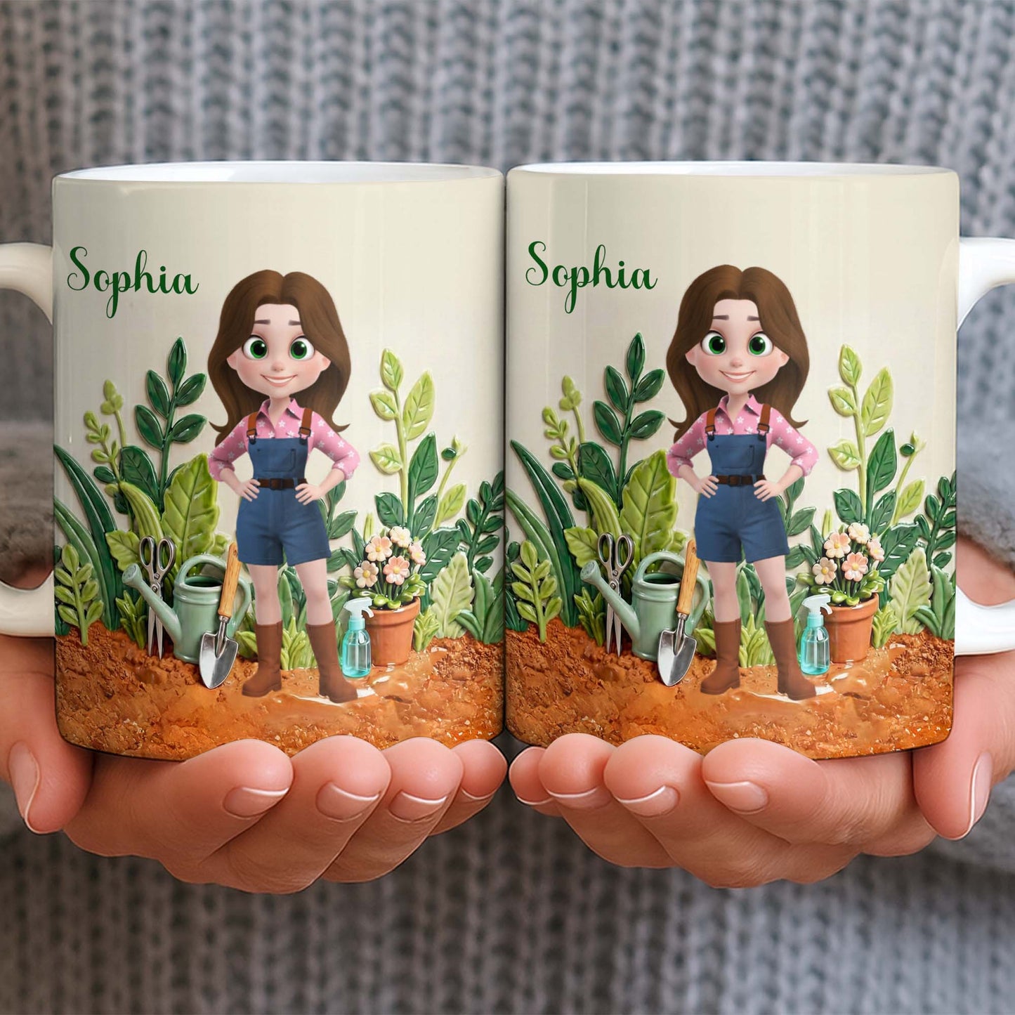 Growing Together With Love And Care Gardening Girl And Plants