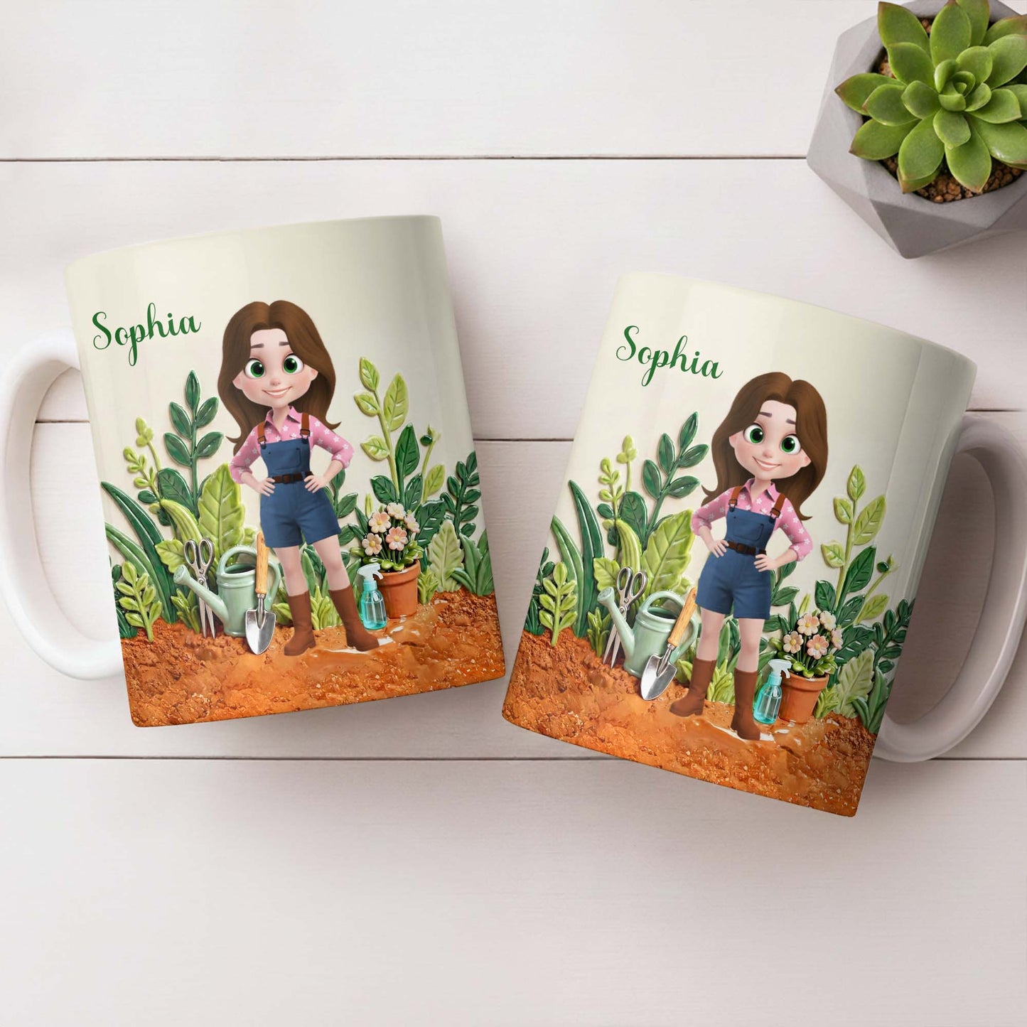 Growing Together With Love And Care Gardening Girl And Plants