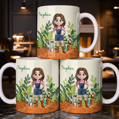 Growing Together With Love And Care Gardening Girl And Plants