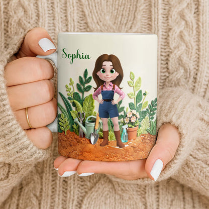 Growing Together With Love And Care Gardening Girl And Plants