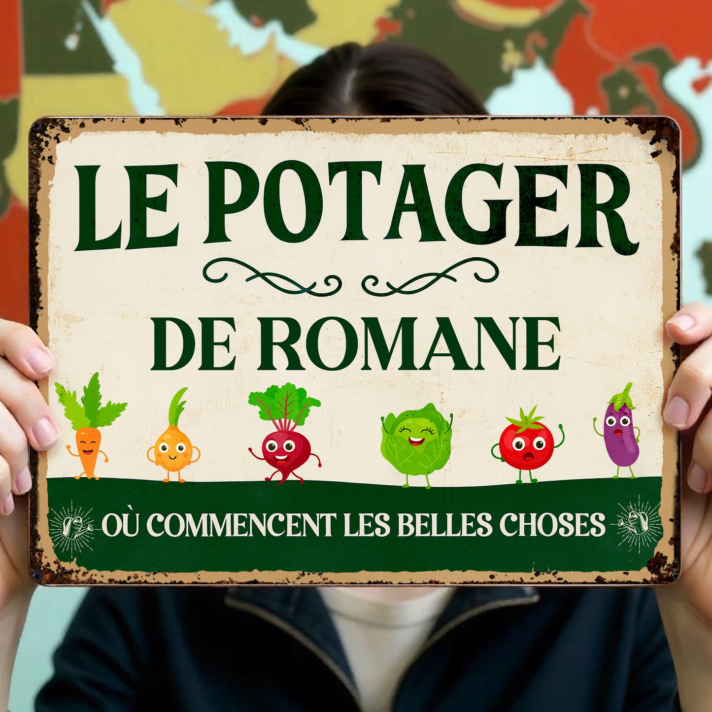 Le Potager De Romane Vegetable Characters Sign