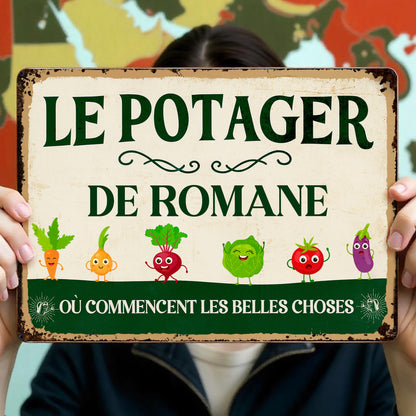 Le Potager De Romane Vegetable Characters Sign