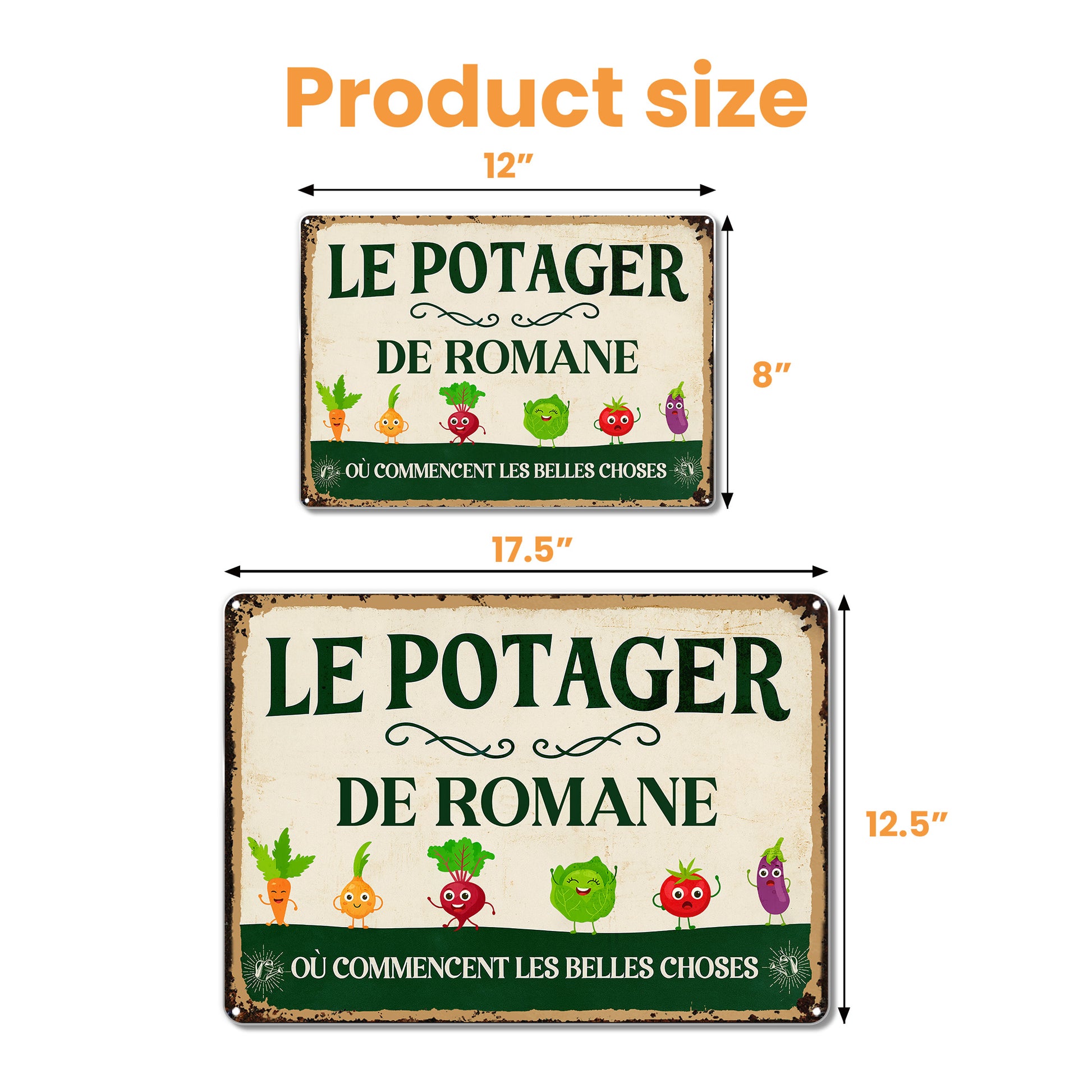 Le Potager De Romane Vegetable Characters Sign