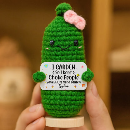 Jardinero para no asfixiar a la gente, lindas plantas de crochet - Muñeca de crochet con tarjeta personalizada - GARD016_CDOLL
