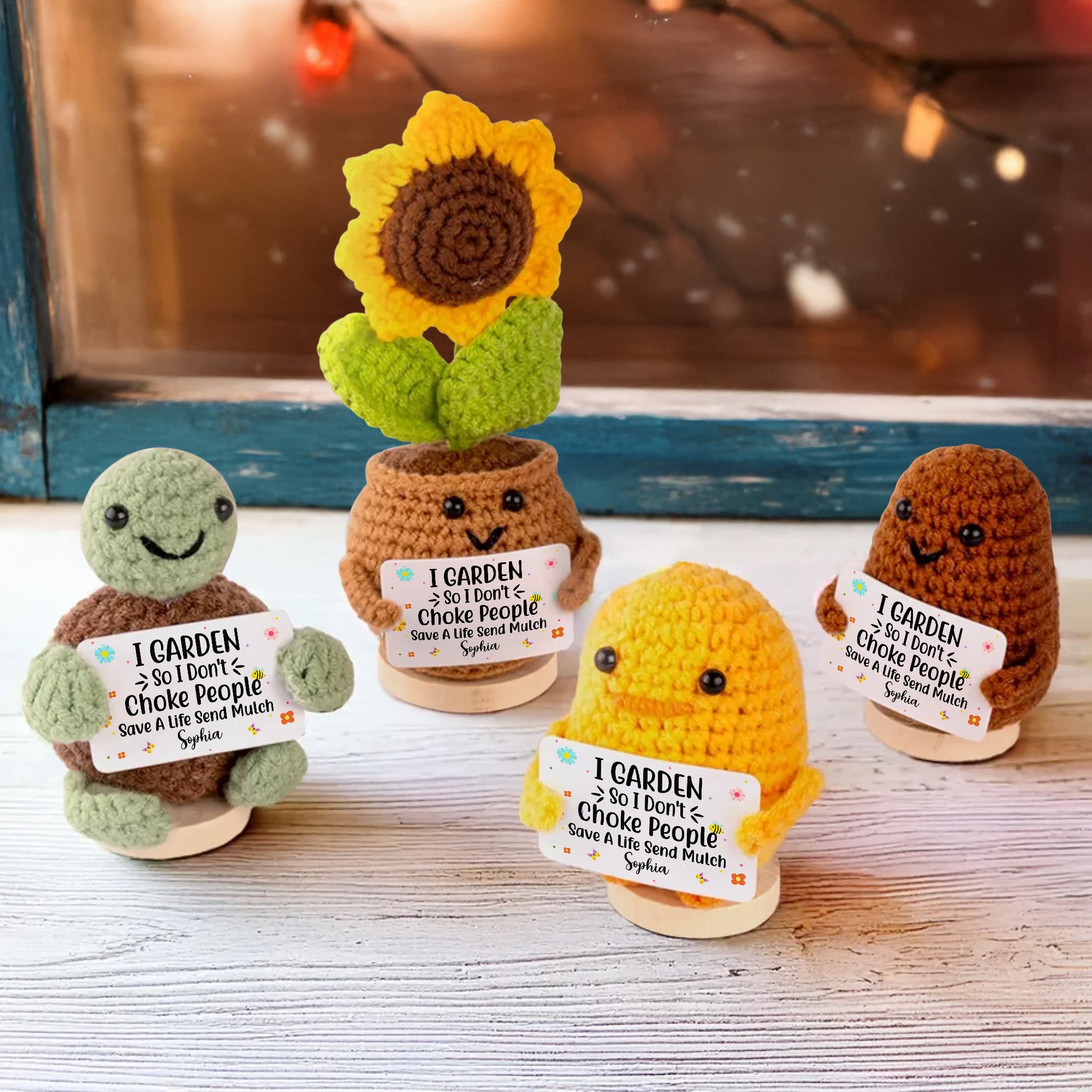 I Garden So I Don't Choke People, Cute Crochet Plants