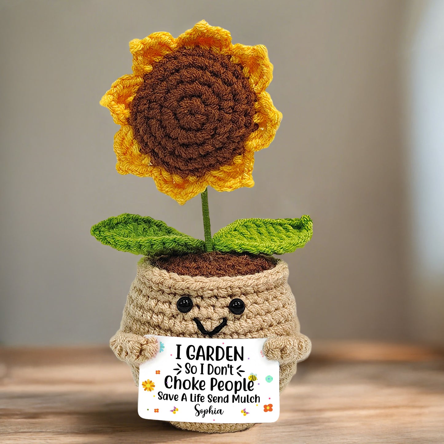 I Garden So I Don't Choke People, Cute Crochet Plants