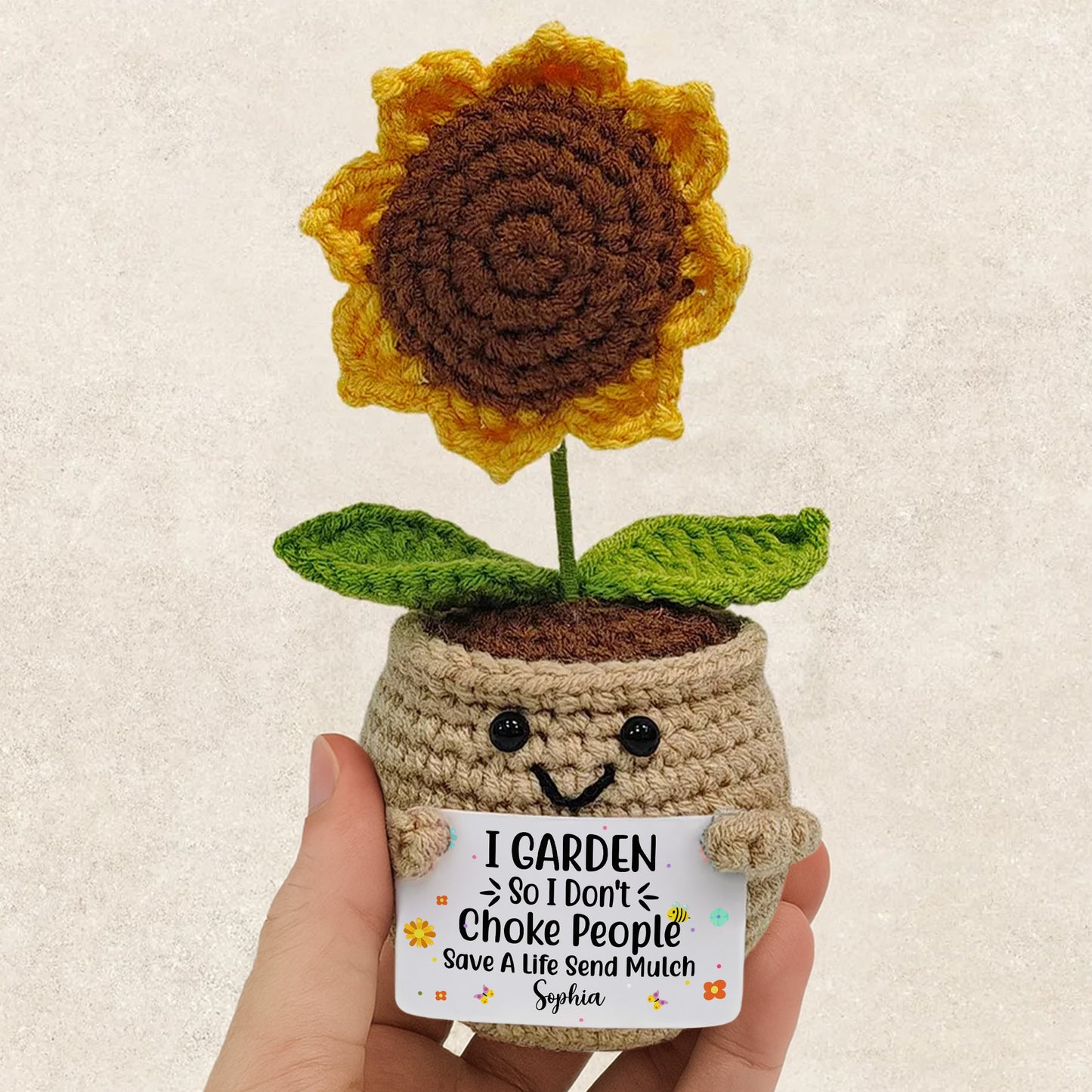 I Garden So I Don't Choke People, Cute Crochet Plants