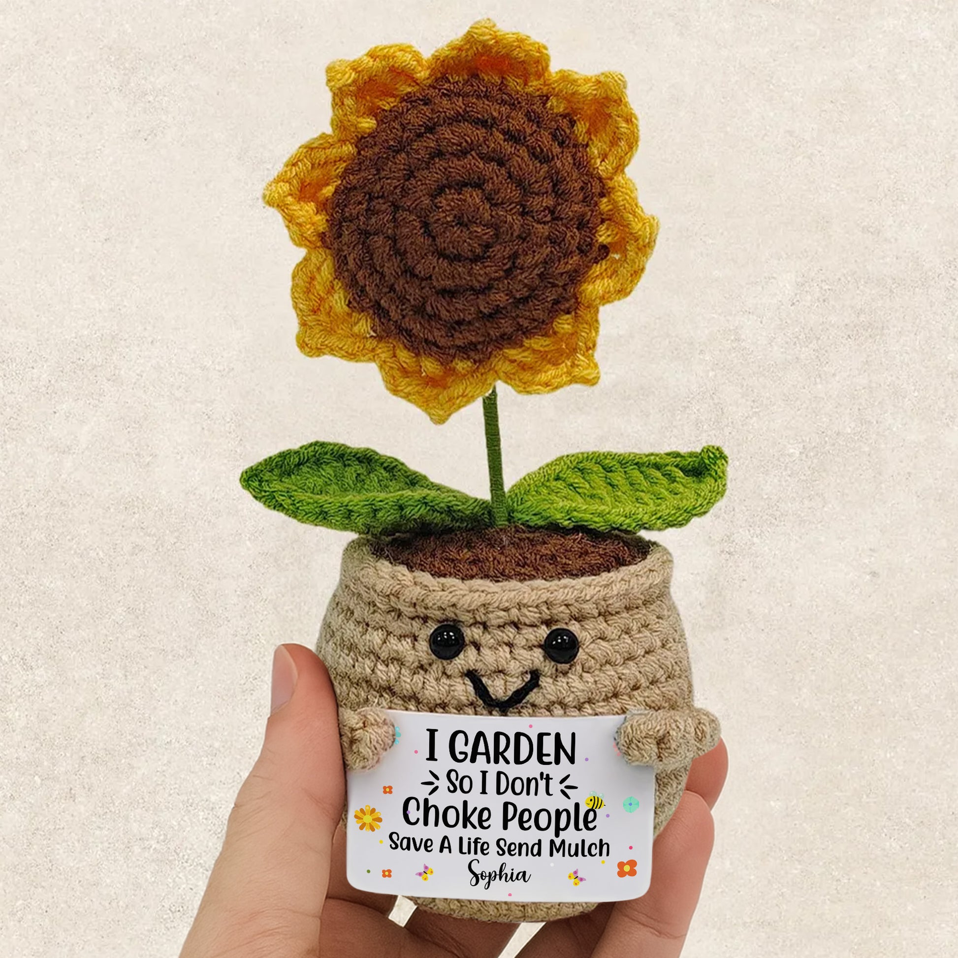 I Garden So I Don't Choke People, Cute Crochet Plants