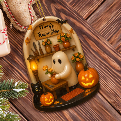 Autumn Flowers And Halloween Pumpkins