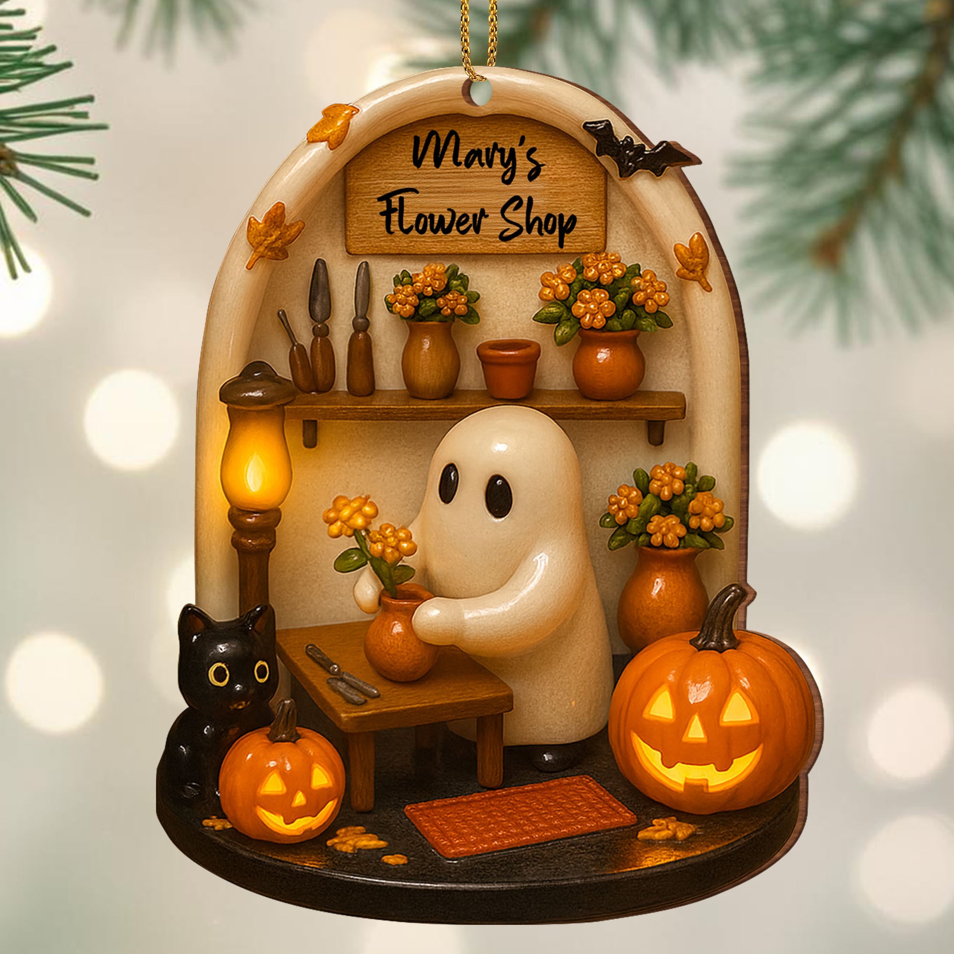 Autumn Flowers And Halloween Pumpkins