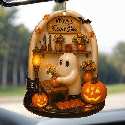 Autumn Flowers And Halloween Pumpkins