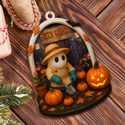 Jill's Garden, Pumpkins, Black Cat, Autumn Leaves