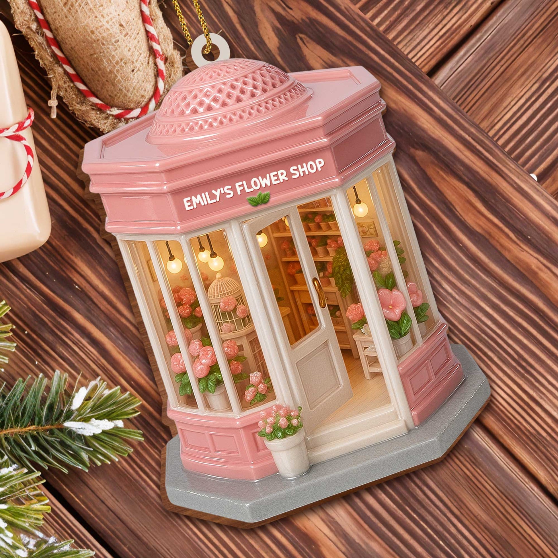 Customizable Flower Shop Ornament