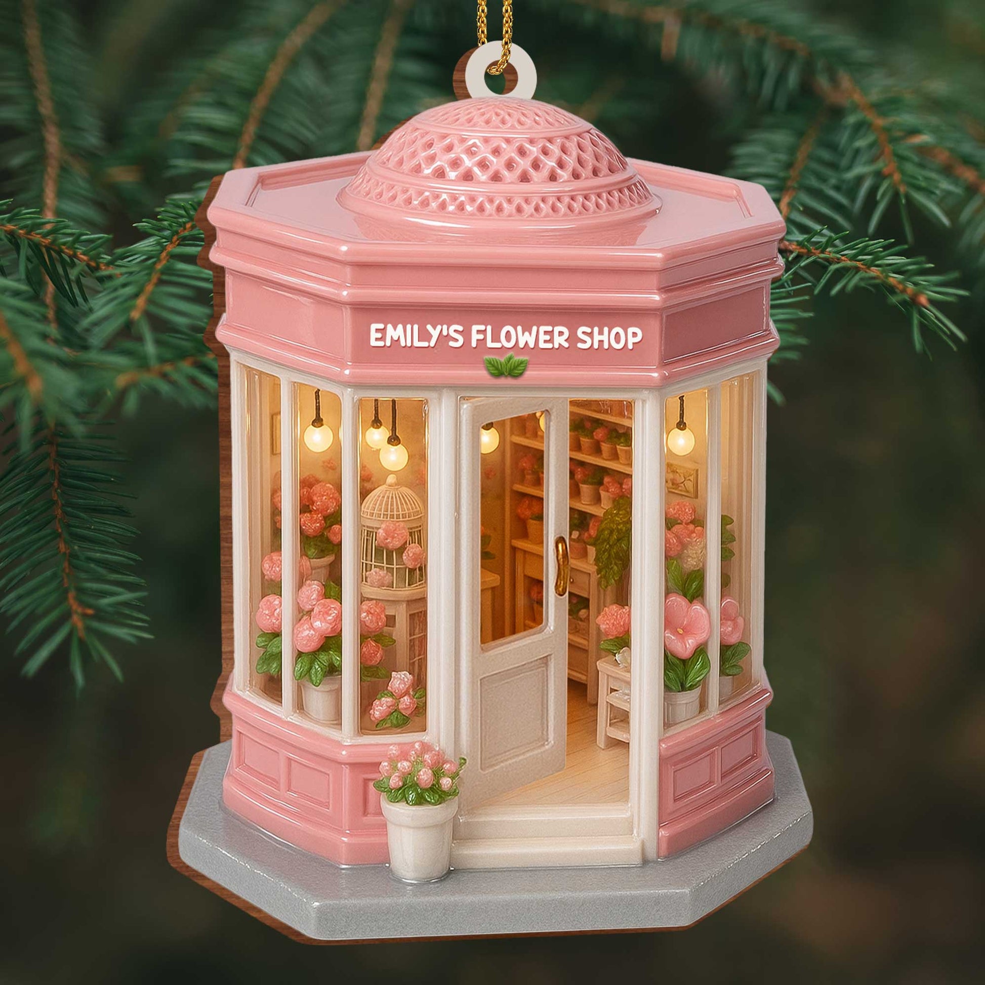 Customizable Flower Shop Ornament