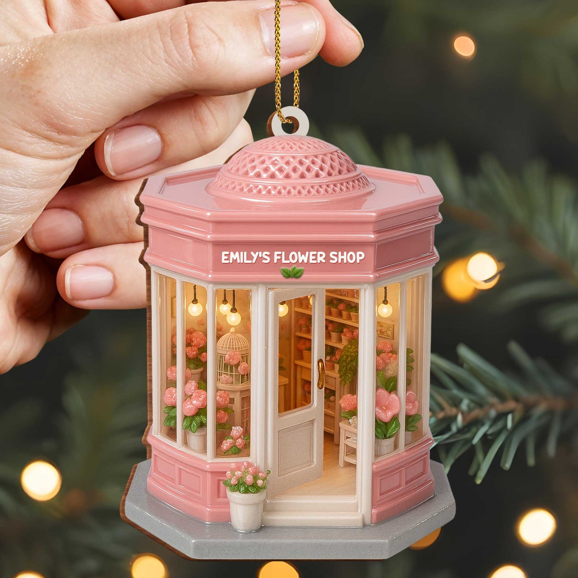 Customizable Flower Shop Ornament
