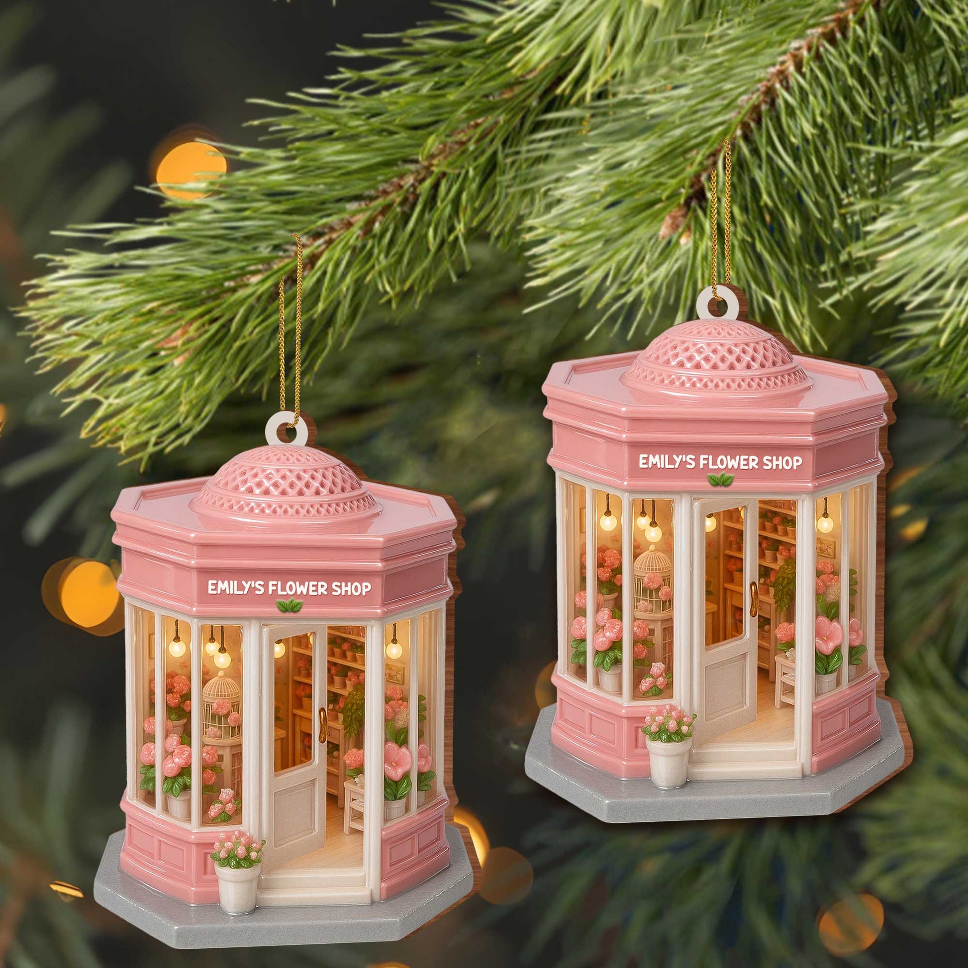Customizable Flower Shop Ornament