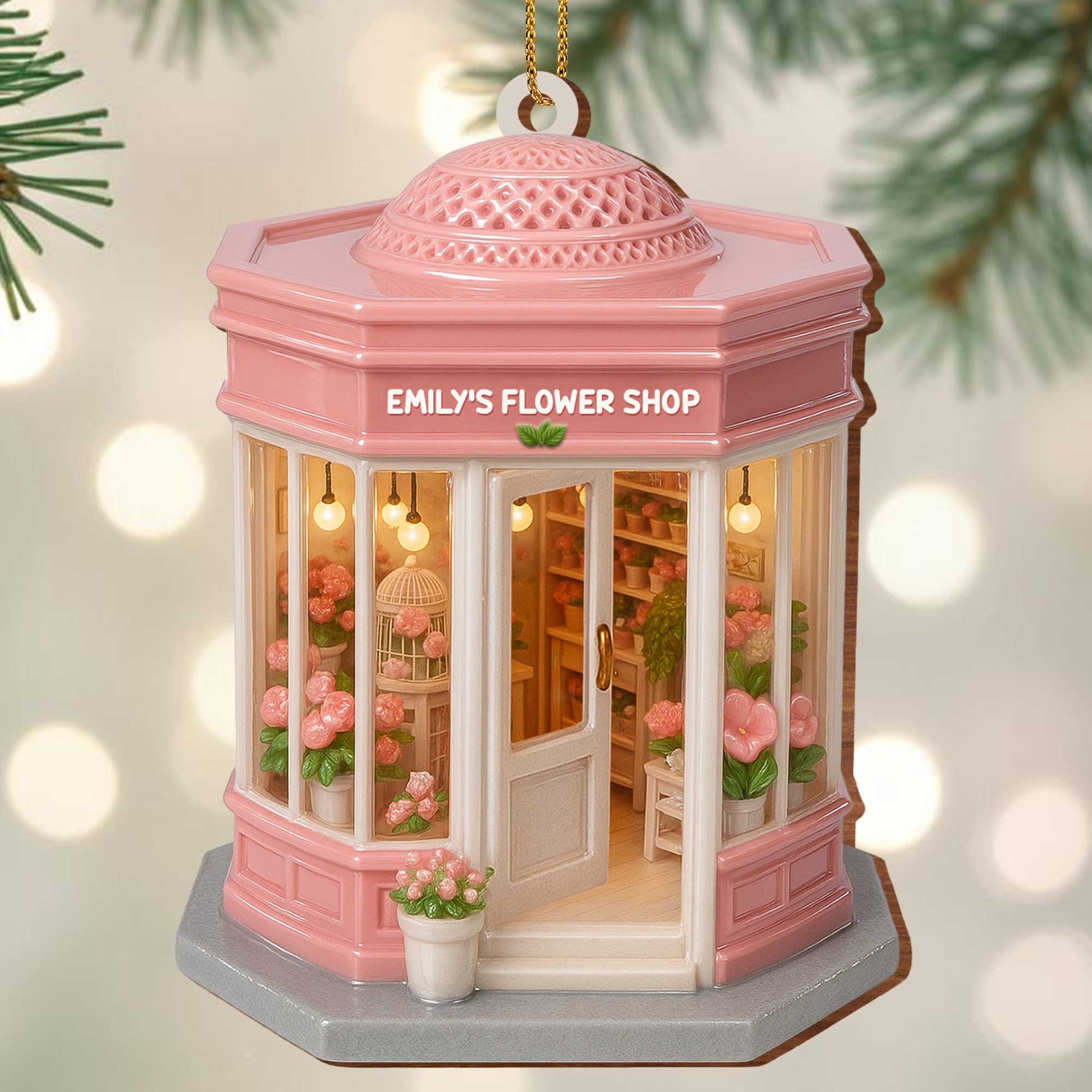 Customizable Flower Shop Ornament