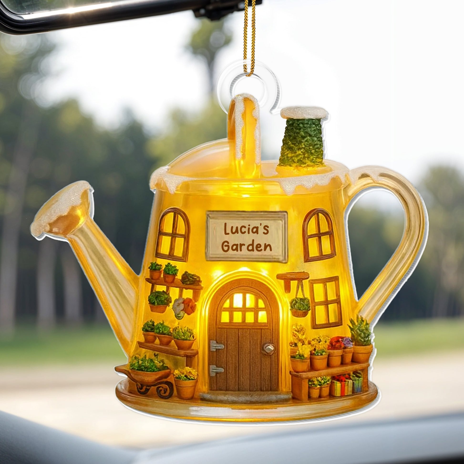 Lucia's Garden Watering Can With Plants Design