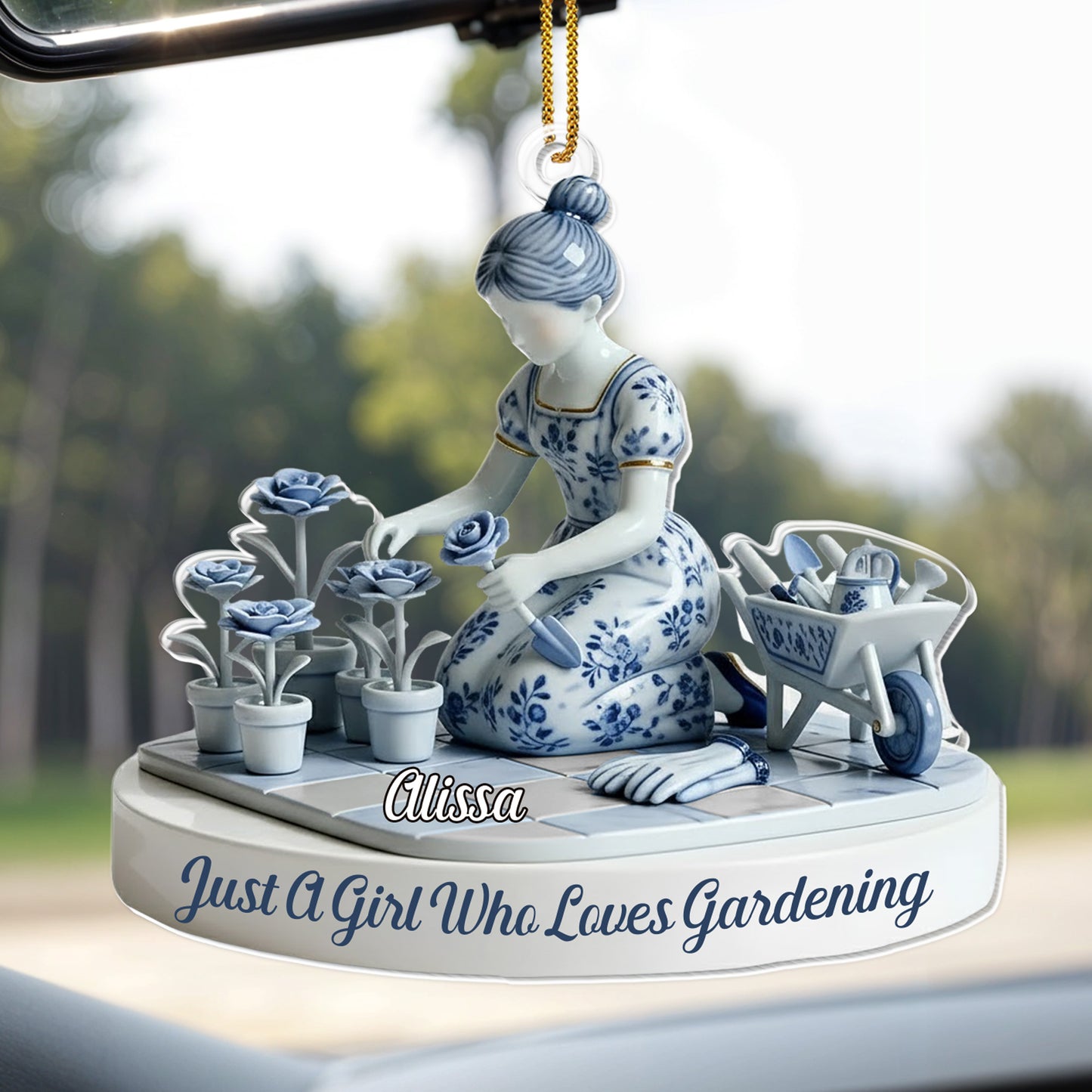 Just A Girl Who Loves Gardening, Flowers And Gardening Tools - Personalized Custom Acrylic Ornament, Christmas Gift - GARD027_ACO