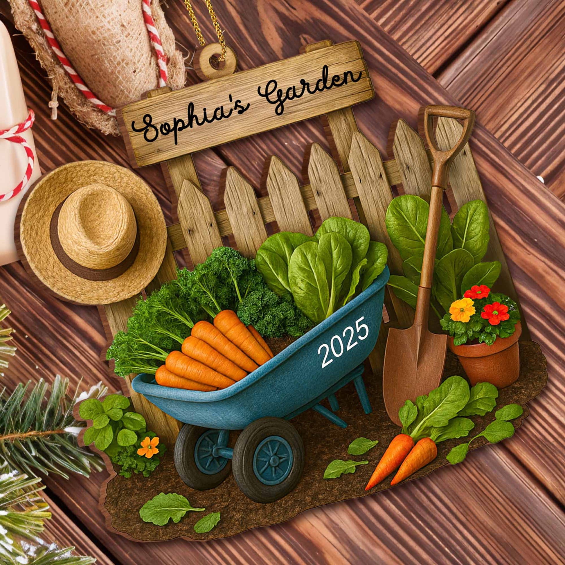 Sophia's Garden With Fresh Vegetables And Garden Tools
